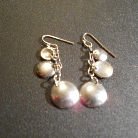 Two Pair Silver Dangle Earrings - Picture 3 of 6